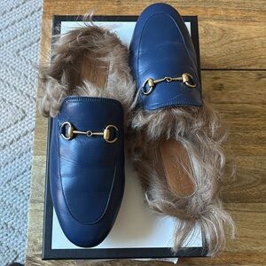 NEW (ish) Gucci slip on Fur Loafers